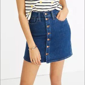 Madewell Stretch Denim Straight Mini Skirt Sz 26